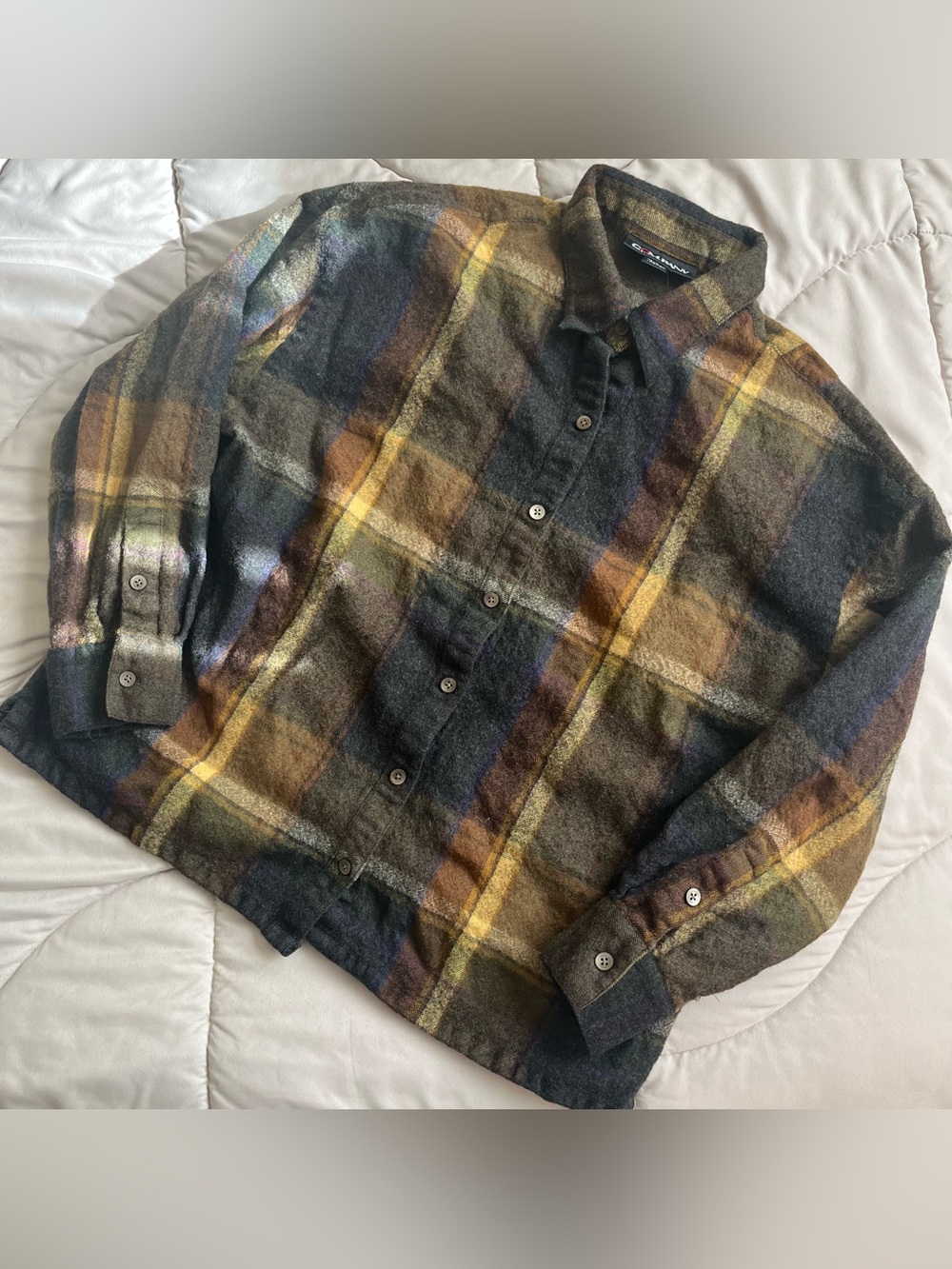 Company by Ellen Tracy Vintage Wool Flannel Button Down Shirt